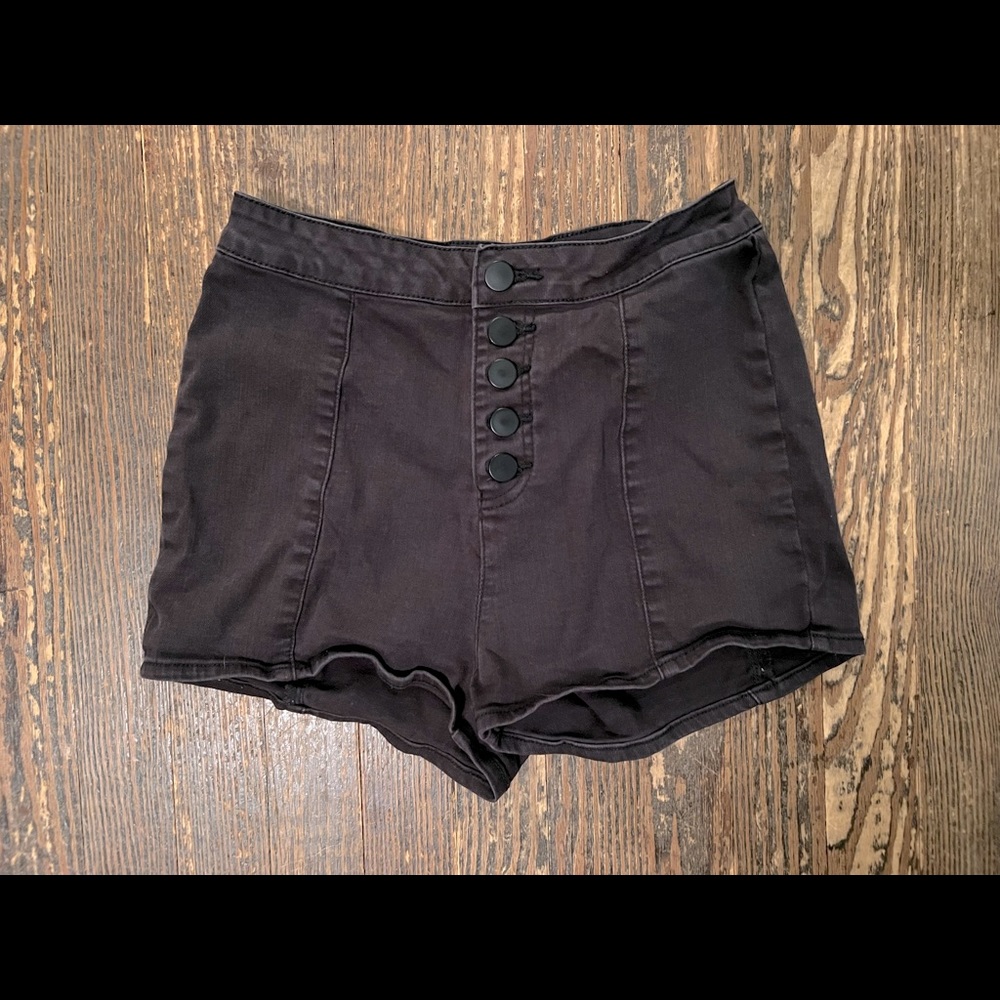 Black High Wasted Denim Shorts